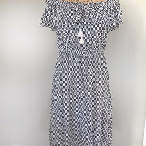 Kate Spade Arrow Rayon Dress Black and Whi…
